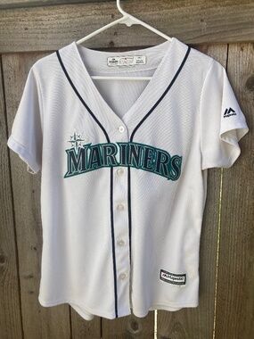 Seattle Mariners Majestic Cool Base MLB Baseball Jersey White Large